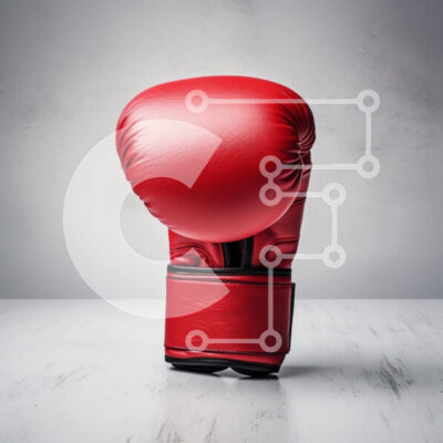 Intra Συλλεκτικό Ξύλινο Παζλ Plywood  4mm - Κόκκινο γάντι του μποξ σε γκρίζα επιφάνεια Σε Ξύλινο Κουτί - Διαστάσεις Puzzle: 10x10 cm – 25 κομμάτια - Image 1