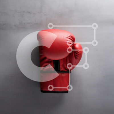 Intra Συλλεκτικό Ξύλινο Παζλ Plywood  4mm - Κόκκινο γάντι του μποξ σε γκρι φόντο Σε Ξύλινο Κουτί - Διαστάσεις Puzzle: 10x10 cm – 25 κομμάτια - Image 1