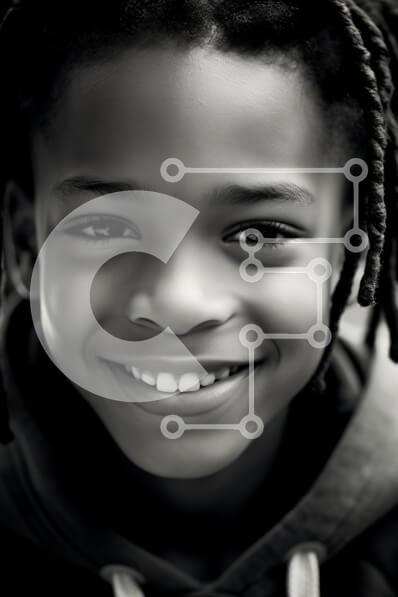 Intra Συλλεκτικό Ξύλινο Παζλ Plywood  4mm - Πορτρέτο χαμογελαστού αγοριού Σε Ξύλινο Κουτί - Διαστάσεις Puzzle: 10x10 cm – 25 κομμάτια