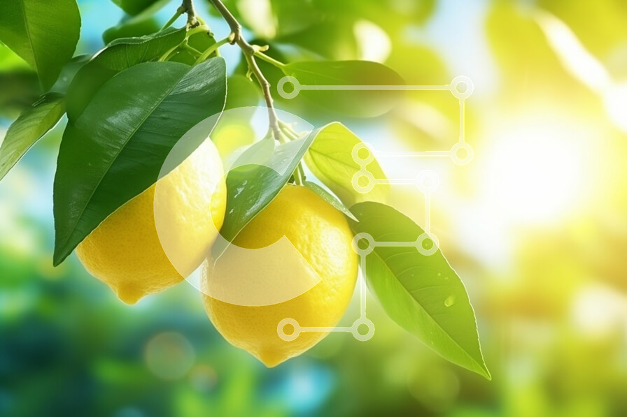 Intra Συλλεκτικό Ξύλινο Παζλ Plywood  4mm - Λεμόνια σε ένα κλαδί στον ηλιόλουστο κήπο Σε Ξύλινο Κουτί - Διαστάσεις: 10x10 cm – 25 κομμάτια