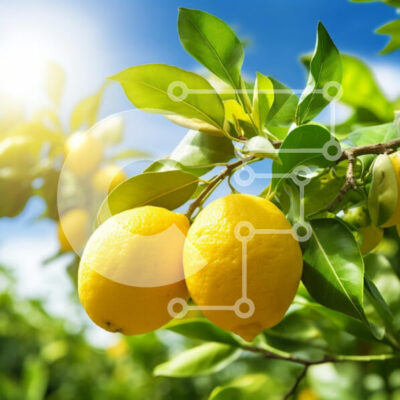 Intra Συλλεκτικό Ξύλινο Παζλ Plywood  4mm - Λεμόνια σε ένα δέντρο με μπλε ουρανό και φως του ήλιου Σε Ξύλινο Κουτί - Διαστάσεις: 10x10 cm – 25 κομμάτια - Image 1