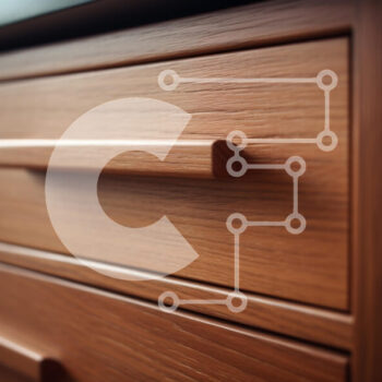 Intra Συλλεκτικό Ξύλινο Παζλ Plywood  4mm - Κοντινό πλάνο ενός ξύλινου συρταριού με μοντέρνες λαβές Σε Ξύλινο Κουτί - Διαστάσεις Puzzle: 10x10 cm – 25 κομμάτια - Image 1