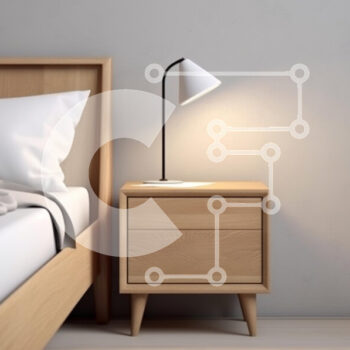 Intra Συλλεκτικό Ξύλινο Παζλ Plywood  4mm - Μοντέρνο Υπνοδωμάτιο με Ξύλινο Κρεβάτι και Κομοδίνο Σε Ξύλινο Κουτί - Διαστάσεις Puzzle: 10x10 cm – 25 κομμάτια - Image 1