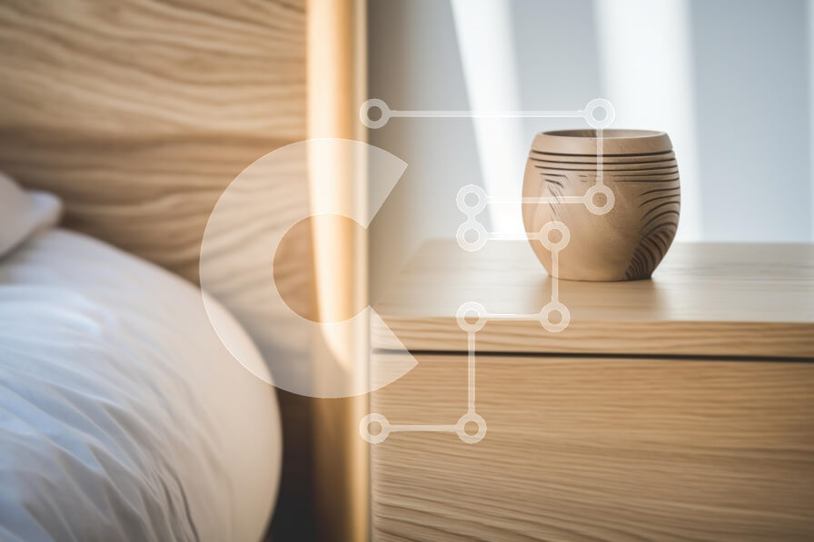 Intra Συλλεκτικό Ξύλινο Παζλ Plywood  4mm - Κομψό Ξύλινο Κομοδίνο με Μπολ Σε Ξύλινο Κουτί - Διαστάσεις Puzzle: 10x10 cm – 25 κομμάτια