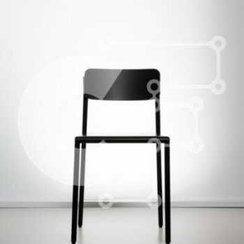 Intra Συλλεκτικό Ξύλινο Παζλ Plywood  4mm - Μοντέρνα μαύρη καρέκλα σε μινιμαλιστικό σκηνικό Σε Ξύλινο Κουτί - Διαστάσεις Puzzle: 10x10 cm – 25 κομμάτια - Image 1