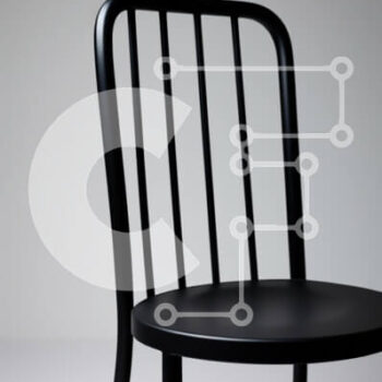 Intra Συλλεκτικό Ξύλινο Παζλ Plywood  4mm - Μοντέρνα μαύρη καρέκλα σε γκρι φόντο Σε Ξύλινο Κουτί - Διαστάσεις Puzzle: 10x10 cm – 25 κομμάτια - Image 1