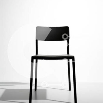 Intra Συλλεκτικό Ξύλινο Παζλ Plywood  4mm - Μινιμαλιστική μαύρη καρέκλα σε λευκό φόντο Σε Ξύλινο Κουτί - Διαστάσεις Puzzle: 10x10 cm – 25 κομμάτια - Image 1