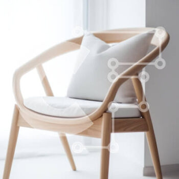 Intra Συλλεκτικό Ξύλινο Παζλ Plywood  4mm - Κομψή ξύλινη καρέκλα με μαξιλάρι σε φωτεινό δωμάτιο Σε Ξύλινο Κουτί - Διαστάσεις Puzzle: 10x10 cm – 25 κομμάτια - Image 1
