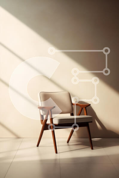 Intra Συλλεκτικό Ξύλινο Παζλ Plywood  4mm - Μοντέρνα καρέκλα σε ένα ηλιόλουστο δωμάτιο Σε Ξύλινο Κουτί - Διαστάσεις Puzzle: 10x10 cm – 25 κομμάτια