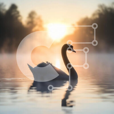 Intra Συλλεκτικό Ξύλινο Παζλ Plywood 4mm - Κύκνος στην Ανατολή Σε Ξύλινο Κουτί - Διαστάσεις: 10x10 cm – 25 κομμάτια - Image 1