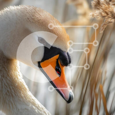 Intra Συλλεκτικό Ξύλινο Παζλ Plywood  4mm - Κοντινό πλάνο ενός Κύκνου Σε Ξύλινο Κουτί - Διαστάσεις: 10x10 cm – 25 κομμάτια - Image 1