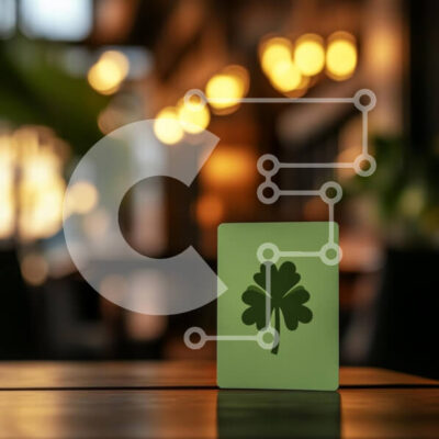 Intra Συλλεκτικό Ξύλινο Παζλ Plywood  4mm - Τετράφυλλη κάρτα τριφυλλιού σε ξύλινο τραπέζι Σε Ξύλινο Κουτί - Διαστάσεις: 10x10 cm – 25 κομμάτια - Image 1