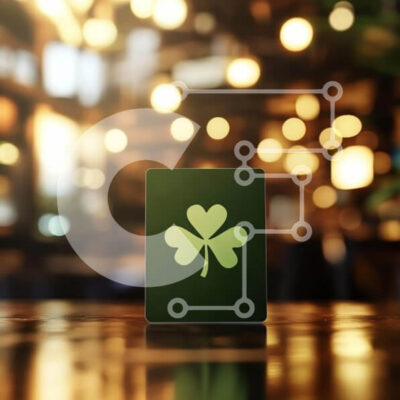 Intra Συλλεκτικό Ξύλινο Παζλ Plywood 4mm - Σύμβολο τριφυλλιού στην πράσινη κάρτα σε ζεστή ατμόσφαιρα Σε Ξύλινο Κουτί - Διαστάσεις Puzzle: 10x10 cm – 25 κομμάτια - Image 1