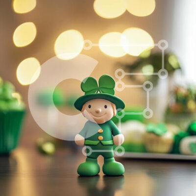 Intra Συλλεκτικό Ξύλινο Παζλ Plywood 4mm - Ειδώλιο Leprechaun για τον εορτασμό του Αγίου Πατρικίου Σε Ξύλινο Κουτί - Διαστάσεις: 10x10 cm – 25 κομμάτια - Image 1