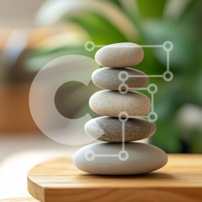 Intra Συλλεκτικό Ξύλινο Παζλ Plywood  4mm - Στοιβαγμένες πέτρες σε ξύλινη επιφάνεια Σε Ξύλινο Κουτί - Διαστάσεις: 10x10 cm – 25 κομμάτια - Image 1