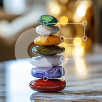 Intra Συλλεκτικό Ξύλινο Παζλ Plywood  4mm - Στοίβα από πολύχρωμες στιλβωμένες πέτρες Σε Ξύλινο Κουτί - Διαστάσεις: 10x10 cm – 25 κομμάτια - Image 1