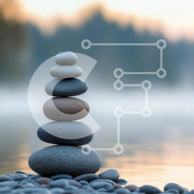 Intra Συλλεκτικό Ξύλινο Παζλ Plywood  4mm - Balanced Stones by the Water Σε Ξύλινο Κουτί - Διαστάσεις: 10x10 cm – 25 κομμάτια - Image 1