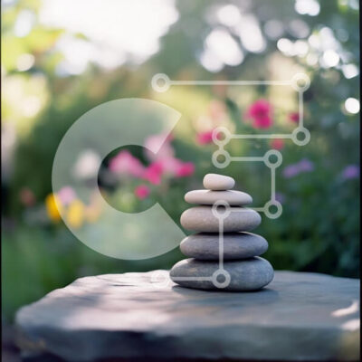 Intra Συλλεκτικό Ξύλινο Παζλ Plywood  4mm - Ισορροπημένες πέτρες σε έναν κήπο Σε Ξύλινο Κουτί - Διαστάσεις: 10x10 cm – 25 κομμάτια - Image 1