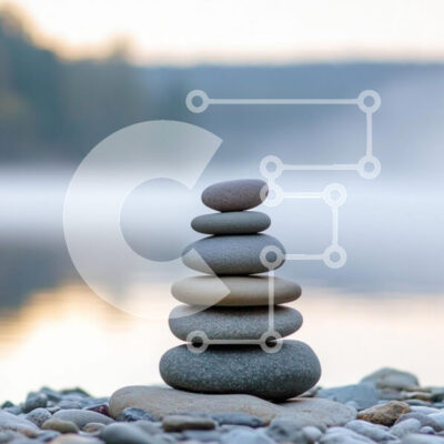 Intra Συλλεκτικό Ξύλινο Παζλ Plywood  4mm - Ισορροπημένες πέτρες δίπλα σε μια ήσυχη λίμνη Σε Ξύλινο Κουτί - Διαστάσεις: 10x10 cm – 25 κομμάτια - Image 1