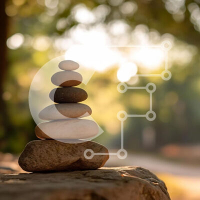 Intra Συλλεκτικό Ξύλινο Παζλ Plywood  4mm - Ισορροπημένη στοίβα πέτρας στη φύση Σε Ξύλινο Κουτί - Διαστάσεις: 10x10 cm – 25 κομμάτια - Image 1