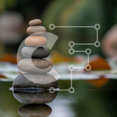 Intra Συλλεκτικό Ξύλινο Παζλ Plywood  4mm - Ισορροπημένες πέτρες που αντανακλούν σε ήρεμο νερό Σε Ξύλινο Κουτί - Διαστάσεις: 10x10 cm – 25 κομμάτια - Image 1