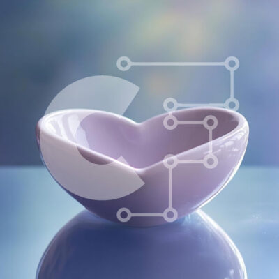 Intra Συλλεκτικό Ξύλινο Παζλ Plywood  4mm - Κεραμικό μπολ σε σχήμα καρδιάς σε ανακλαστική επιφάνεια Σε Ξύλινο Κουτί - Διαστάσεις: 10x10 cm – 25 κομμάτια - Image 1