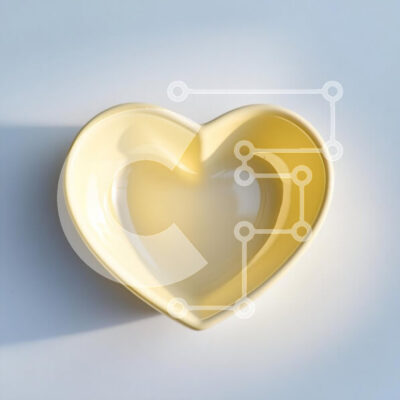 Intra Συλλεκτικό Ξύλινο Παζλ Plywood  4mm - Κίτρινο μπολ σε σχήμα καρδιάς Σε Ξύλινο Κουτί - Διαστάσεις: 10x10 cm – 25 κομμάτια - Image 1