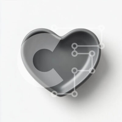 Intra Συλλεκτικό Ξύλινο Παζλ Plywood  4mm - Γκρι μπολ σε σχήμα καρδιάς σε ανοιχτόχρωμο φόντο Σε Ξύλινο Κουτί - Διαστάσεις: 10x10 cm – 25 κομμάτια - Image 1