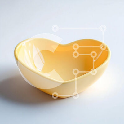 Intra Συλλεκτικό Ξύλινο Παζλ Plywood  4mm - Κίτρινο μπολ σε σχήμα καρδιάς Σε Ξύλινο Κουτί - Διαστάσεις: 10x10 cm – 25 κομμάτια - Image 1