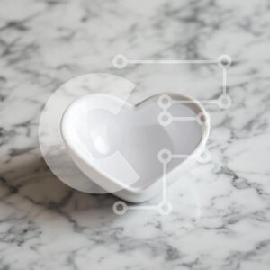 Intra Συλλεκτικό Ξύλινο Παζλ Plywood  4mm - Κεραμικό μπολ σε σχήμα καρδιάς σε μαρμάρινη επιφάνεια Σε Ξύλινο Κουτί - Διαστάσεις: 10x10 cm – 25 κομμάτια