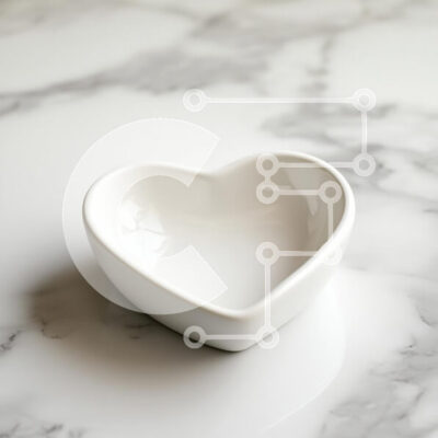 Intra Συλλεκτικό Ξύλινο Παζλ Plywood  4mm - Κεραμικό μπολ σε σχήμα καρδιάς σε μαρμάρινη επιφάνεια Σε Ξύλινο Κουτί - Διαστάσεις: 10x10 cm – 25 κομμάτια - Image 1