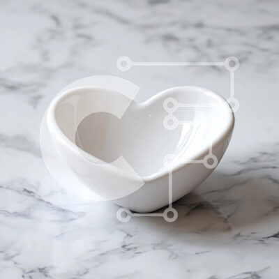 Intra Συλλεκτικό Ξύλινο Παζλ Plywood  4mm - Μπολ σε σχήμα καρδιάς σε μαρμάρινη επιφάνεια Σε Ξύλινο Κουτί - Διαστάσεις: 10x10 cm – 25 κομμάτια - Image 1