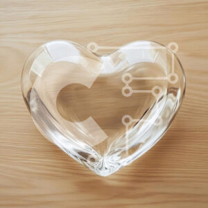 Intra Συλλεκτικό Ξύλινο Παζλ Plywood  4mm - Γυάλινο μπολ σε σχήμα καρδιάς σε ξύλινη επιφάνεια Σε Ξύλινο Κουτί - Διαστάσεις: 10x10 cm – 25 κομμάτια