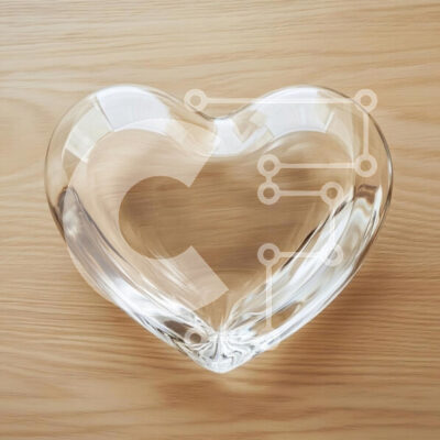 Intra Συλλεκτικό Ξύλινο Παζλ Plywood  4mm - Γυάλινο μπολ σε σχήμα καρδιάς σε ξύλινη επιφάνεια Σε Ξύλινο Κουτί - Διαστάσεις: 10x10 cm – 25 κομμάτια - Image 1