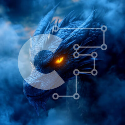 Intra Συλλεκτικό Ξύλινο Παζλ Plywood  4mm - Majestic Blue Dragon στην ομίχλη Σε Ξύλινο Κουτί - Διαστάσεις Puzzle: 10x10 cm – 25 κομμάτια - Image 1