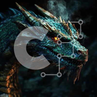 Intra Συλλεκτικό Ξύλινο Παζλ Plywood  4mm - Μεγαλοπρεπές κεφάλι δράκου με λαμπερό μάτι Σε Ξύλινο Κουτί - Διαστάσεις Puzzle: 10x10 cm – 25 κομμάτια - Image 1