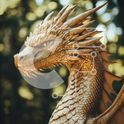 Intra Συλλεκτικό Ξύλινο Παζλ Plywood  4mm - Γλυπτό Χρυσού Δράκου Σε Ξύλινο Κουτί - Διαστάσεις Puzzle: 10x10 cm – 25 κομμάτια - Image 1