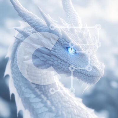 Intra Συλλεκτικό Ξύλινο Παζλ Plywood  4mm - Μεγαλοπρεπής Λευκός Δράκος Σε Ξύλινο Κουτί - Διαστάσεις: 10x10 cm – 25 κομμάτια - Image 1