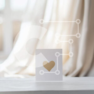 Intra Συλλεκτικό Ξύλινο Παζλ Plywood  4mm - Κομψή ευχετήρια κάρτα με χρυσή καρδιά Σε Ξύλινο Κουτί - Διαστάσεις Puzzle: 10x10 cm – 25 κομμάτια