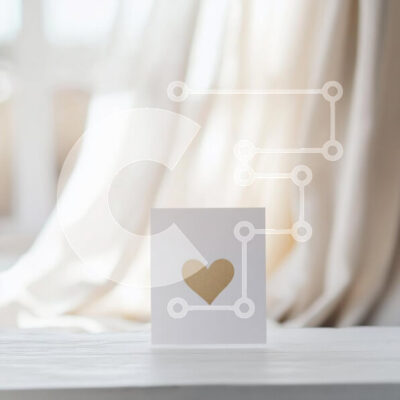 Intra Συλλεκτικό Ξύλινο Παζλ Plywood  4mm - Κομψή ευχετήρια κάρτα με χρυσή καρδιά Σε Ξύλινο Κουτί - Διαστάσεις Puzzle: 10x10 cm – 25 κομμάτια - Image 1