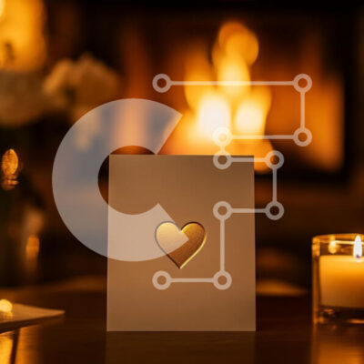 Intra Συλλεκτικό Ξύλινο Παζλ Plywood  4mm - Άνετη ευχετήρια κάρτα με χρυσή καρδιά Σε Ξύλινο Κουτί - Διαστάσεις: 10x10 cm – 25 κομμάτια - Image 1