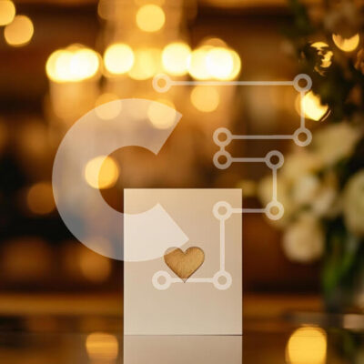 Intra Συλλεκτικό Ξύλινο Παζλ Plywood  4mm - Κάρτα καρδιάς σε ζεστό φωτισμό Σε Ξύλινο Κουτί - Διαστάσεις Puzzle: 10x10 cm – 25 κομμάτια - Image 1