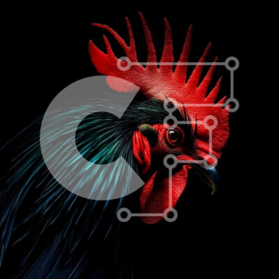 Intra Συλλεκτικό Ξύλινο Παζλ Plywood  4mm - Κοντινό πλάνο ενός κόκορα με κόκκινη χτένα Σε Ξύλινο Κουτί - Διαστάσεις: 10x10 cm – 25 κομμάτια - Image 1