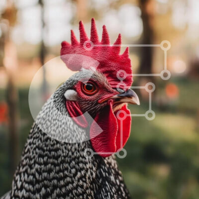 Intra Συλλεκτικό Ξύλινο Παζλ Plywood  4mm - Κοντινό πλάνο ενός κόκορα σε φυσικό περιβάλλον Σε Ξύλινο Κουτί - Διαστάσεις: 10x10 cm – 25 κομμάτια - Image 1