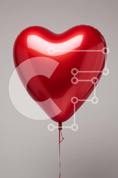 Intra Συλλεκτικό Ξύλινο Παζλ Plywood  4mm - Γυαλιστερό κόκκινο μπαλόνι σε σχήμα καρδιάς Σε Ξύλινο Κουτί - Διαστάσεις: 10x10 cm – 25 κομμάτια