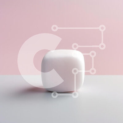 Intra Συλλεκτικό Ξύλινο Παζλ Plywood 4mm - Μινιμαλιστικό λευκό αντικείμενο σε ροζ φόντο Σε Ξύλινο Κουτί - Διαστάσεις: 10x10 cm – 25 κομμάτια - Image 1