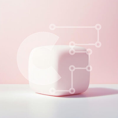 Intra Συλλεκτικό Ξύλινο Παζλ Plywood  4mm - Μινιμαλιστικός λευκός κύβος σε ροζ φόντο Σε Ξύλινο Κουτί - Διαστάσεις Puzzle: 10x10 cm – 25 κομμάτια - Image 1