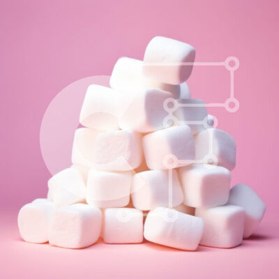 Intra Συλλεκτικό Ξύλινο Παζλ Plywood 4mm - Πυραμίδα Marshmallows σε ροζ φόντο Σε Ξύλινο Κουτί - Διαστάσεις: 10x10 cm – 25 κομμάτια - Image 1