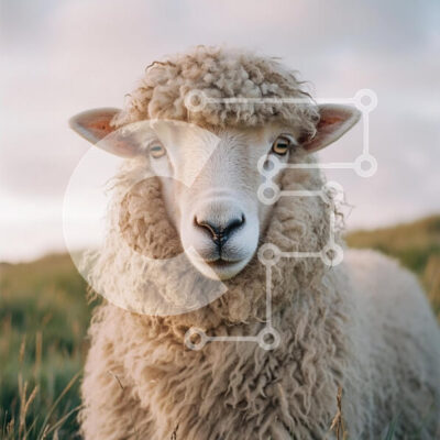 Intra Συλλεκτικό Ξύλινο Παζλ Plywood  4mm - Κοντινό πλάνο ενός προβάτου σε ένα χορταριασμένο χωράφι Σε Ξύλινο Κουτί - Διαστάσεις: 10x10 cm – 25 κομμάτια - Image 1