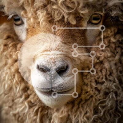 Intra Συλλεκτικό Ξύλινο Παζλ Plywood  4mm - Κοντινό πλάνο ενός σγουρού μάλλινου προβάτου Σε Ξύλινο Κουτί - Διαστάσεις: 10x10 cm – 25 κομμάτια - Image 1